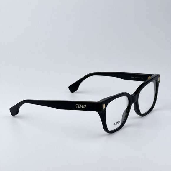 Fendi FE50055I BOLD 001 BRAND NEW Eyeglasses Shiny Black Unisex Geometric - Picture 6 of 10